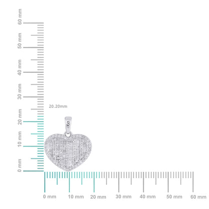 10K white gold heart diamond pendant featuring an elegant, sparkling design for special occasions