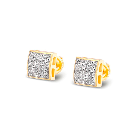 Elegant square moissanite stud earrings with a stylish gold setting for a refined look