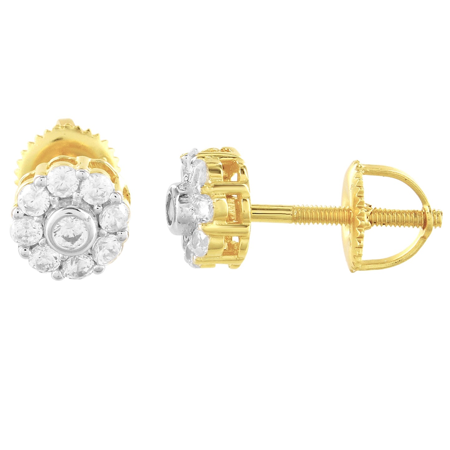 Sterling Silver Round CZ Earrings (RP)+GP