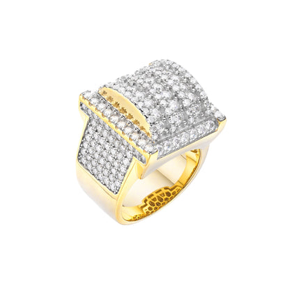 Sterling Silver Round Moissanite Designer Sz 9 Mens Ring 4-1/4 Cttw RP+GP