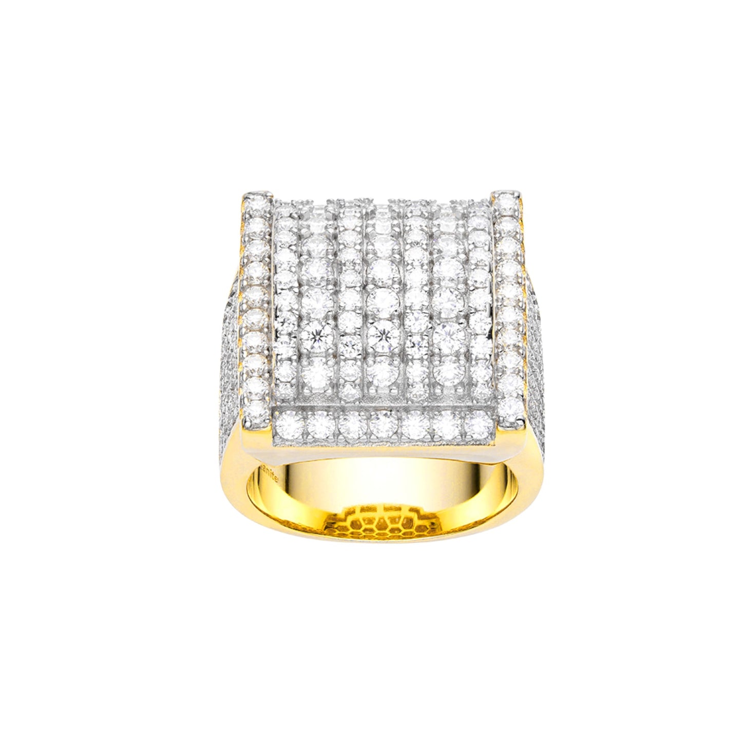 Sterling Silver Round Moissanite Designer Sz 9 Mens Ring 4-1/4 Cttw RP+GP