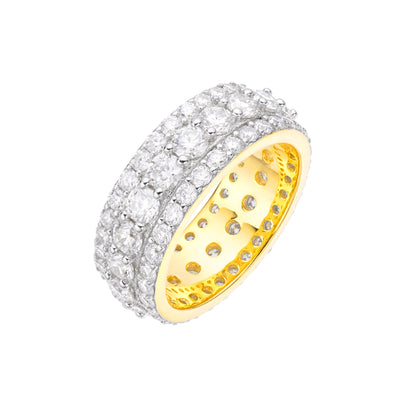 Sterling Silver Round Moissanite Designer Sz 9 Mens Ring 6-3/4 Cttw RP+GP