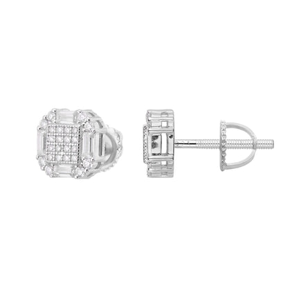 Elegant moissanite stud earrings for women with a stunning square design and sparkling stones