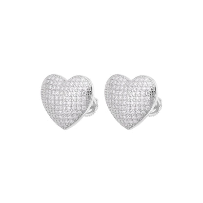 Heart shape moissanite stud earrings with a sparkling design from Royal Jewelry and Watches