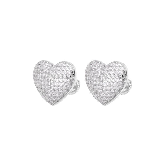 Heart shape moissanite stud earrings with a sparkling design from Royal Jewelry and Watches