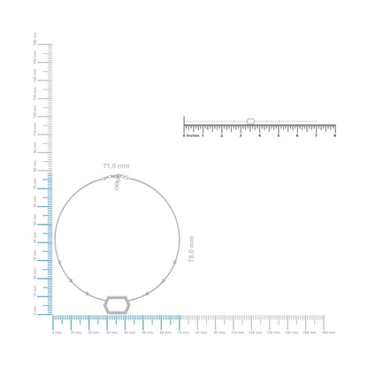 14K White Gold Round Necklace Bracelet Set 3/4 Cttw