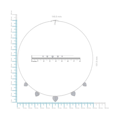 14K white gold heart jewelry set featuring elegant pendant and matching beads for stylish layering