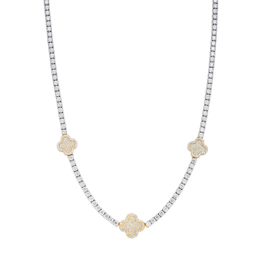 Sterling Silver Round Moissanite 15mm Designer With 3mm Tennis Chain 18 Inch Necklace RP+PP 1 Cttw