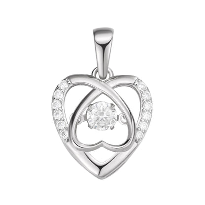 Sterling Silver Round Moissanite Infinity Heart Designer Pendant RP 3/8 Cttw