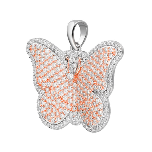 Royal Jewelry and Watches moissanite butterfly pendant featuring a stunning design with sparkling gemstones