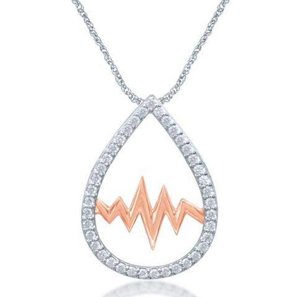 Sterling Silver 1/5 CT Moving Diamond Fashion Pendant