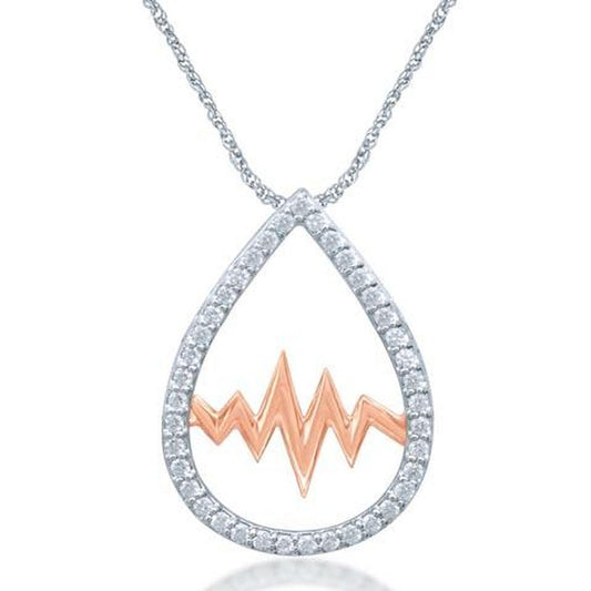 Sterling Silver 1/5 CT Moving Diamond Fashion Pendant