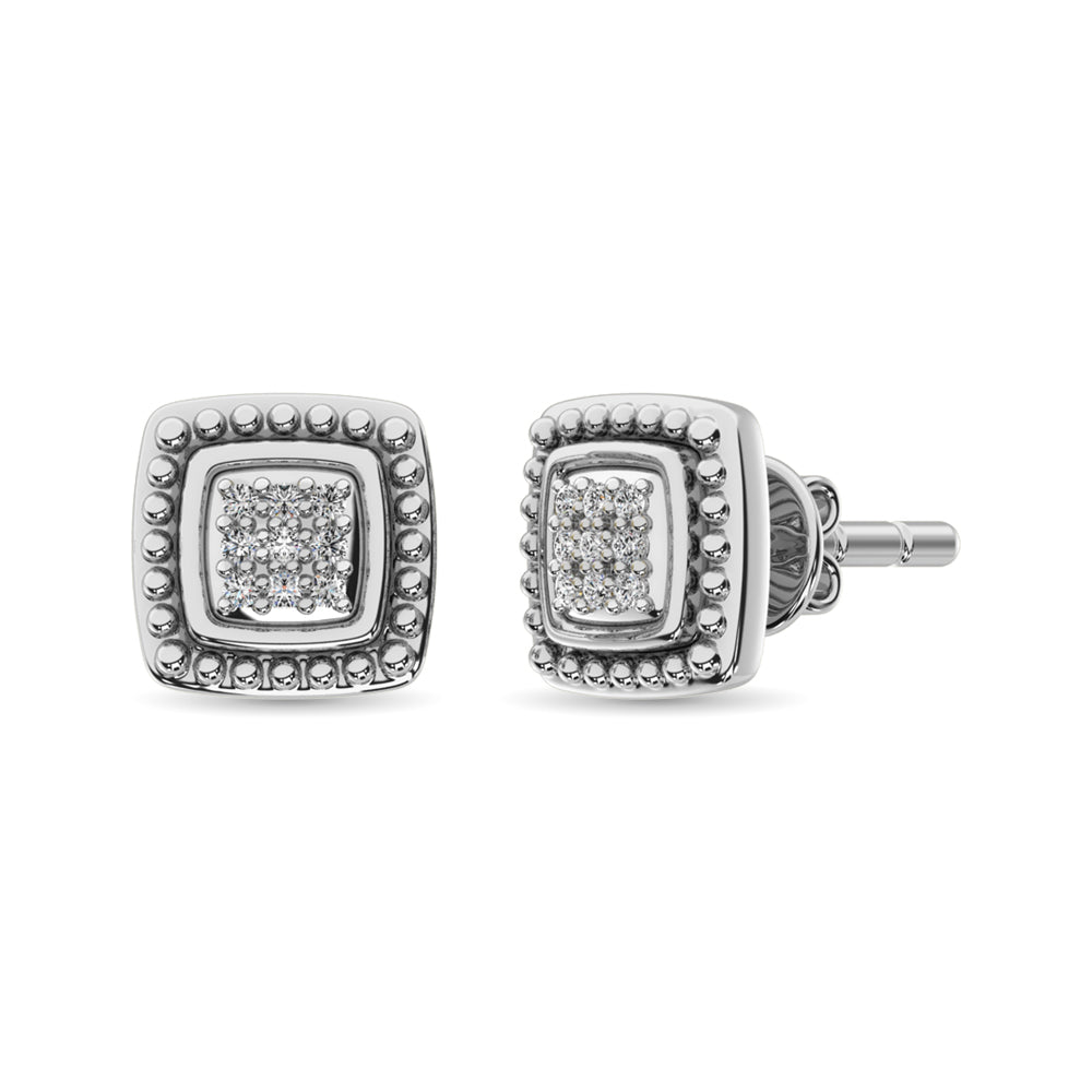 Diamond Fashion Earrings 1/20 CT Round-cut in Sterling Silver