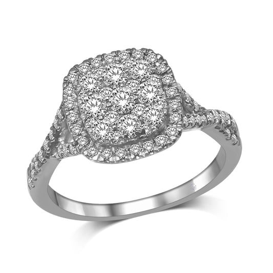 14K White Gold 9/10 CT Diamond Fashion Ring