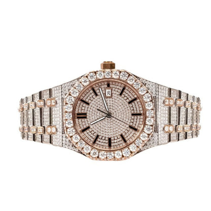 Royal Jewelry and Watches Moissanite Stainless Steel Watch with a sparkling diamond-encrusted design