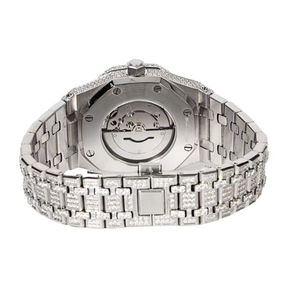 Moissanite Stainless Steel White Band Mens Watch 22-1/3 CT