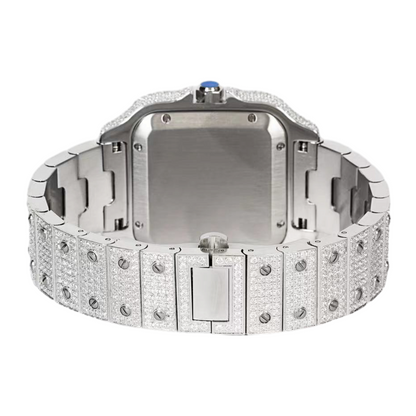 Moissanite Stainless Steel White Band Mens Watch 20-1/5 Cttw