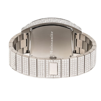 Moissanite Stainless Steel White Band Mens Watch