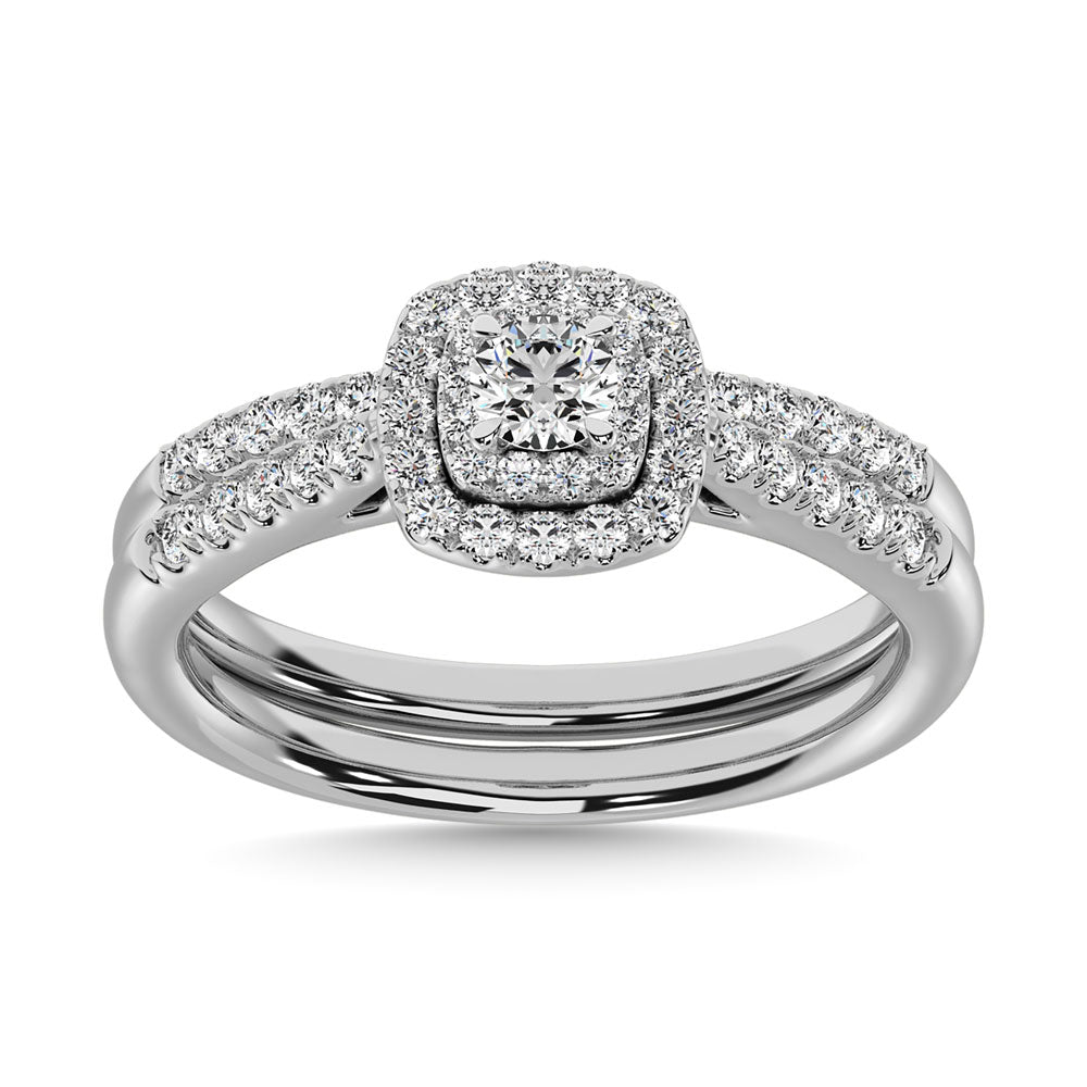 10K White Gold 2/5 CT Diamond Bridal Ring