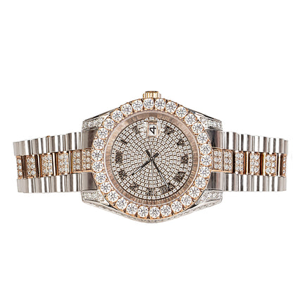 Royal Jewelry and Watches Moissanite men's watch with diamond-studded bezel and a luxury design