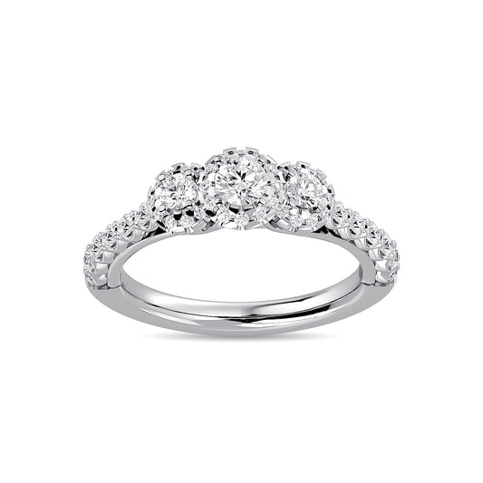 Diamond 1 CT Bridal Ring in 14K White Gold