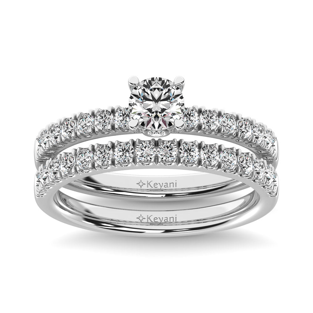 Diamond 1 CT Bridal Ring in 14K White Gold