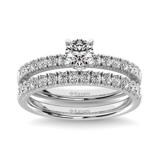 Diamond 1 CT Bridal Ring in 14K White Gold