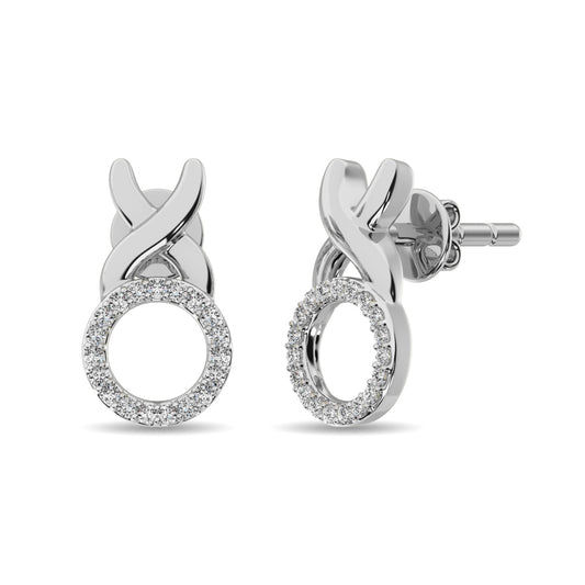 Diamond Fashion Earrings 1/10 CT in Sterling Silver