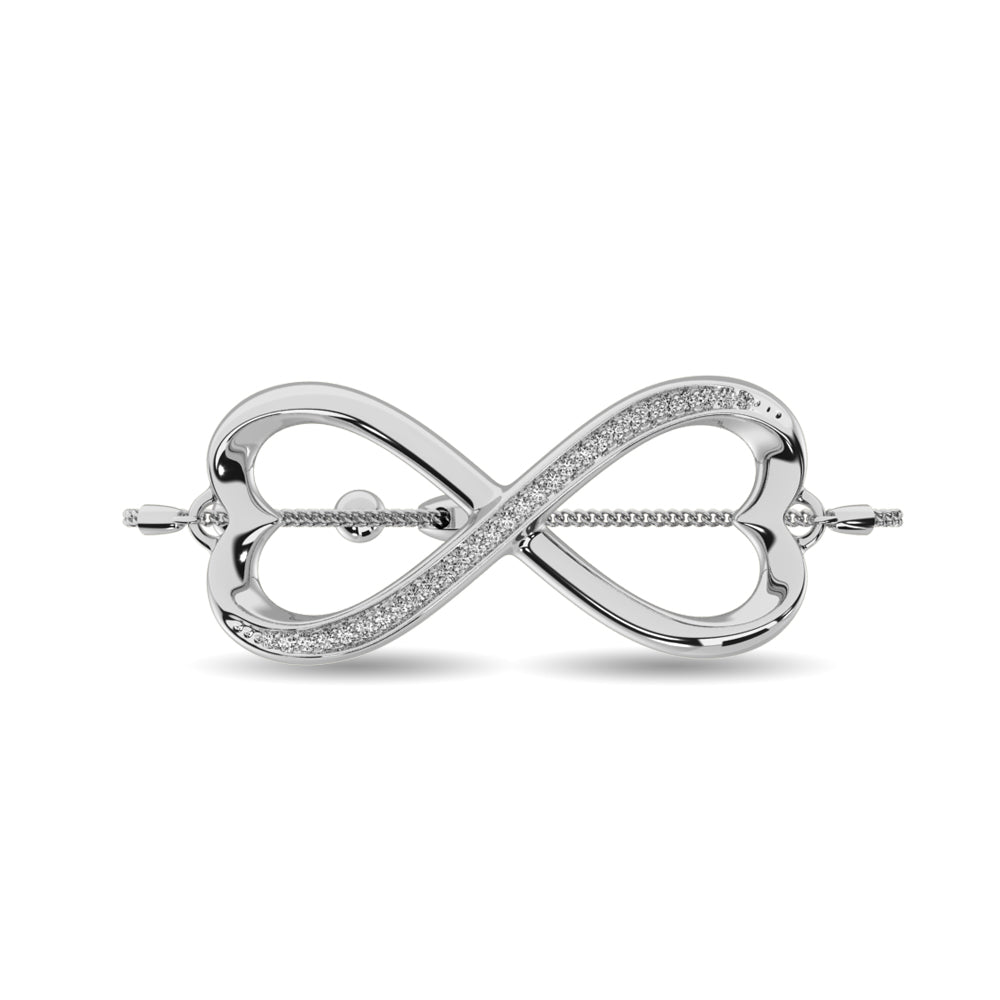 Diamond Infinity Bracelet 1/10 CT in Sterling Silver
