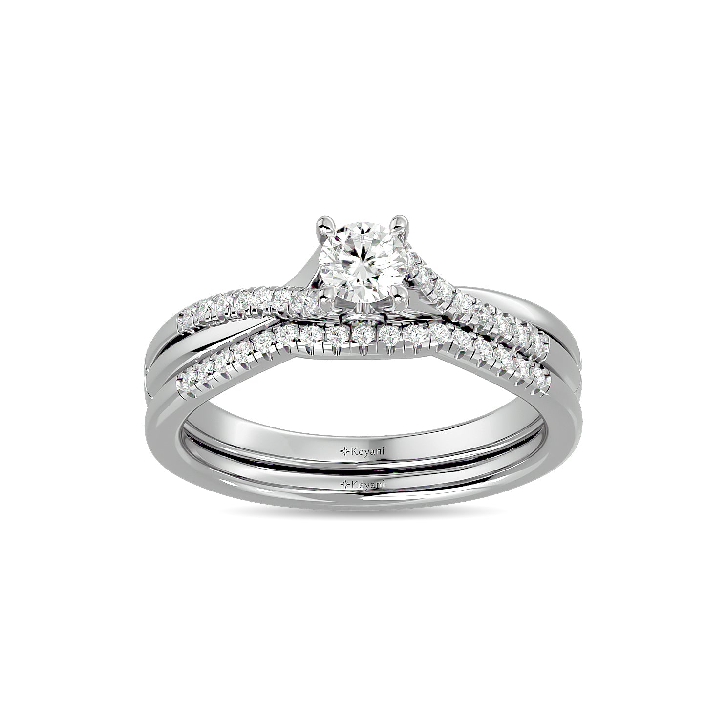 Diamond 1/2 CT Bridal Ring in 14K White Gold