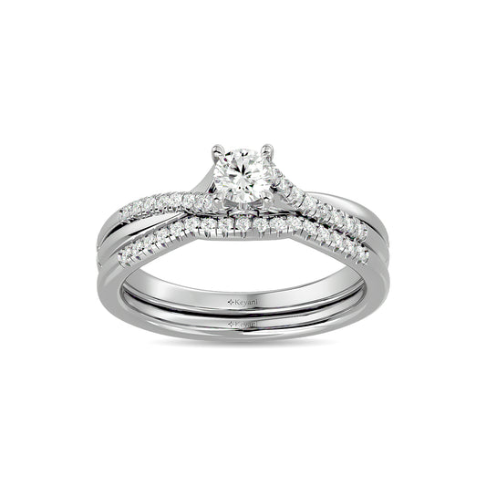 Diamond 1/2 CT Bridal Ring in 14K White Gold