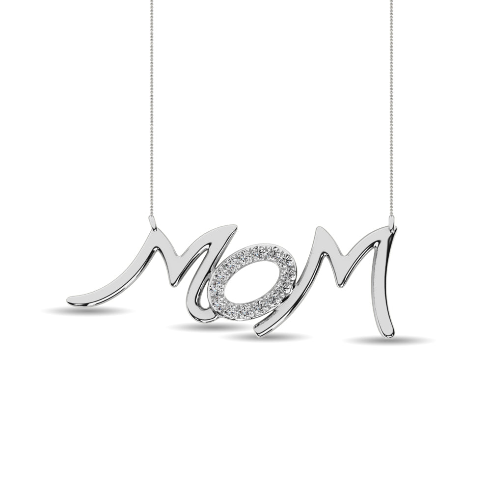 Diamond 1/20 CT  Mom Necklace in Sterling Silver