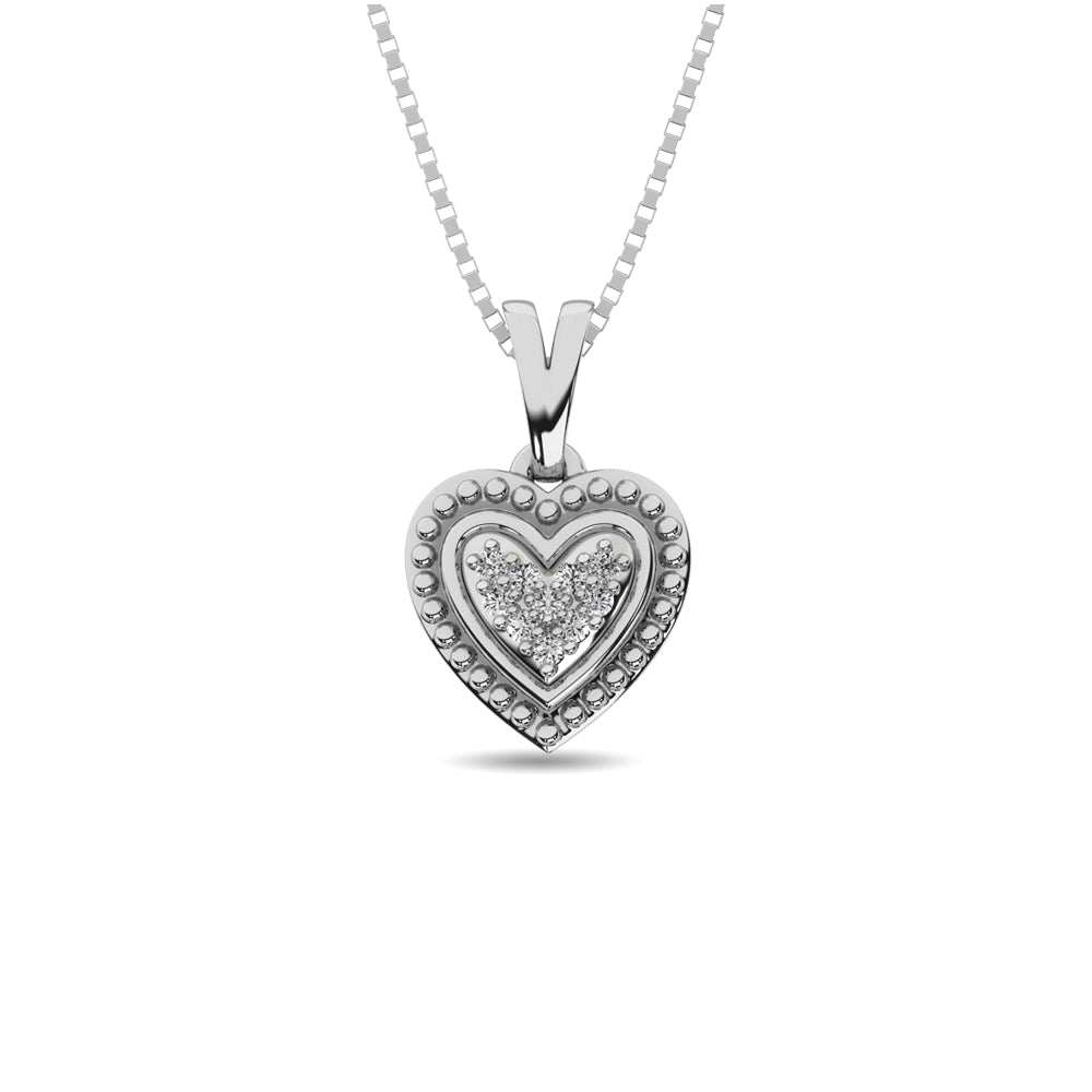Diamond 1/50 CT Heart Pendant in Sterling Silver