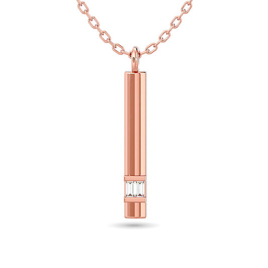 Diamond Bar Pendant 1/50 CT in 10K Rose Gold