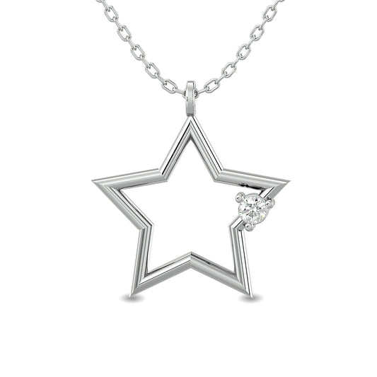 Diamond 1/20 CT Star Pendant in Sterling Silver