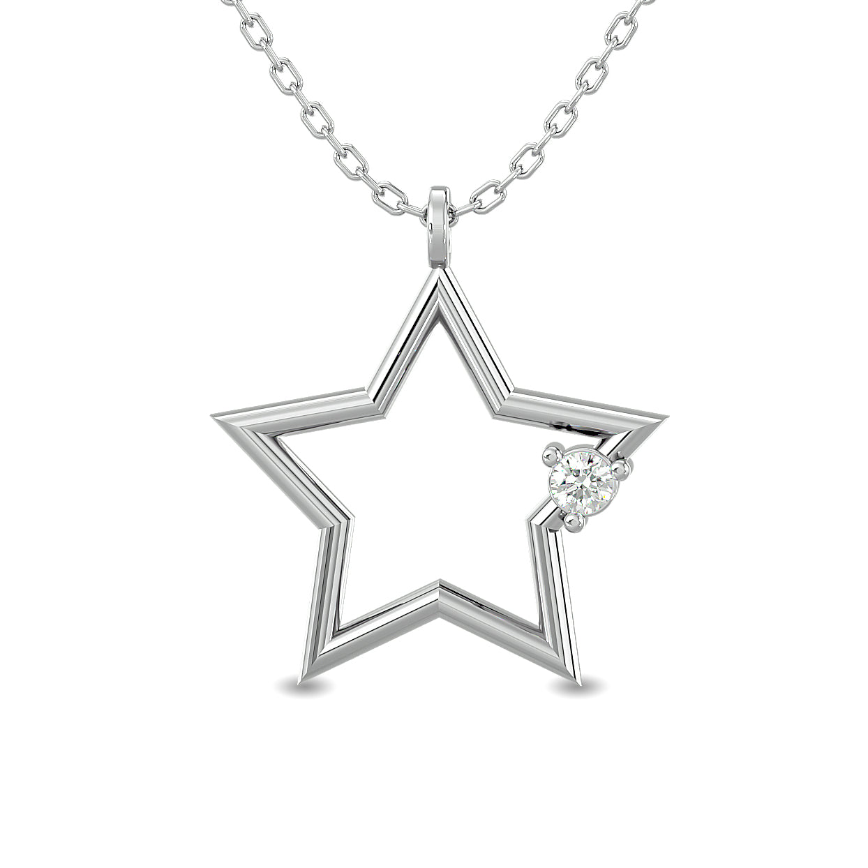 Diamond 1/20 CT Star Pendant in Sterling Silver