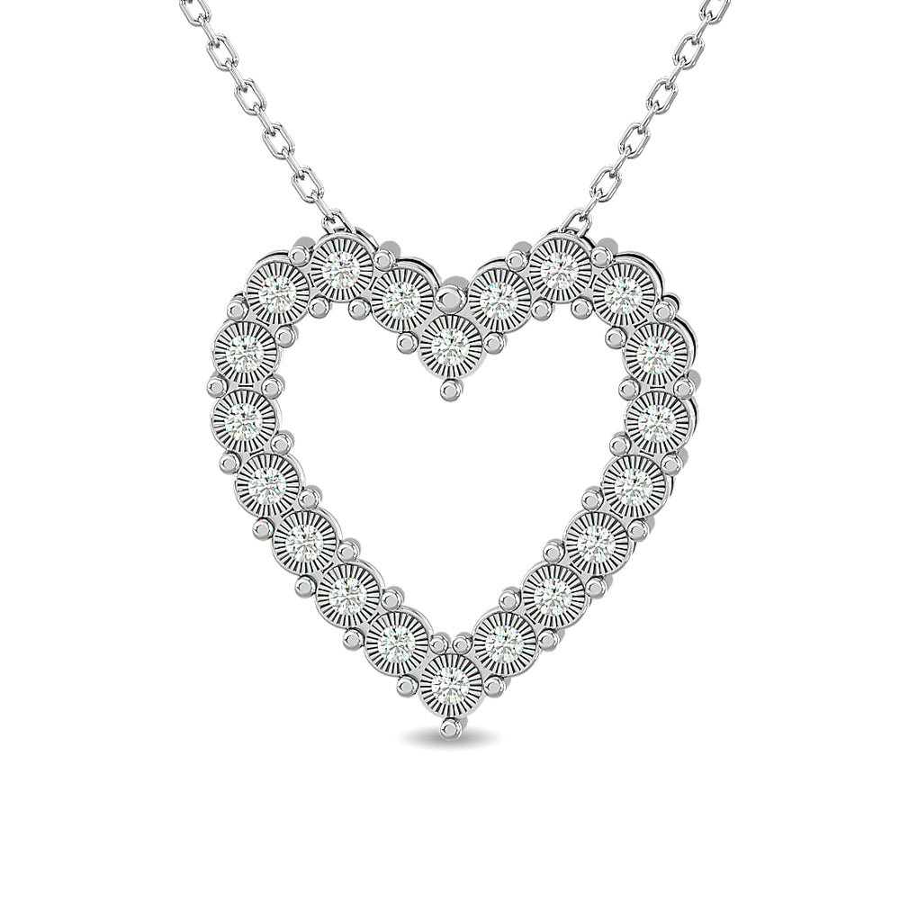 Diamond 1/6 CT Heart Pendant in Sterling Silver
