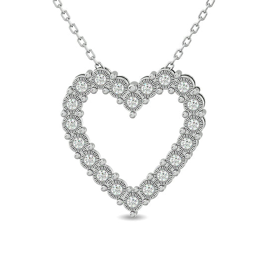 Diamond 1/6 CT Heart Pendant in Sterling Silver