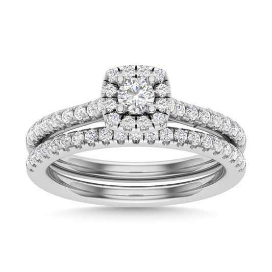 Diamond 3/4 CT Round Cut Bridal Ring in 14K White Gold