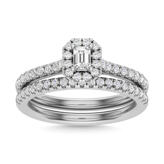 Diamond 3/4 CT Round Cut Bridal Ring in 14K White Gold