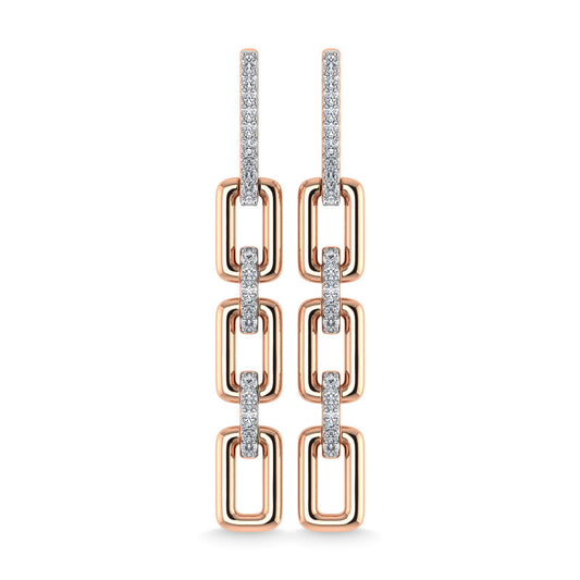 Diamond 1/6 CT Danglers Earrings in 10K Rose Gold