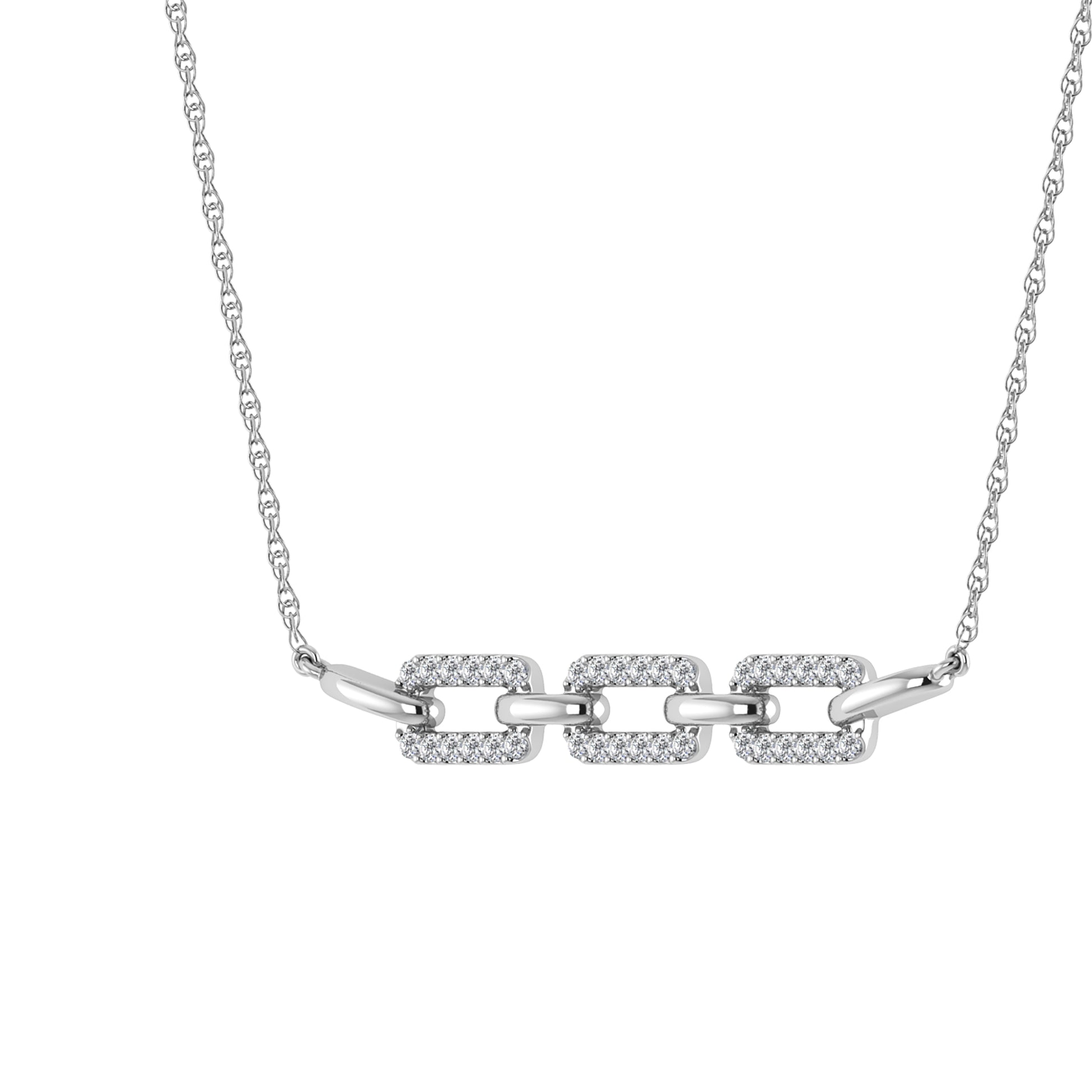 Diamond 1/5 CT Fashion Necklace in 10K White Gold