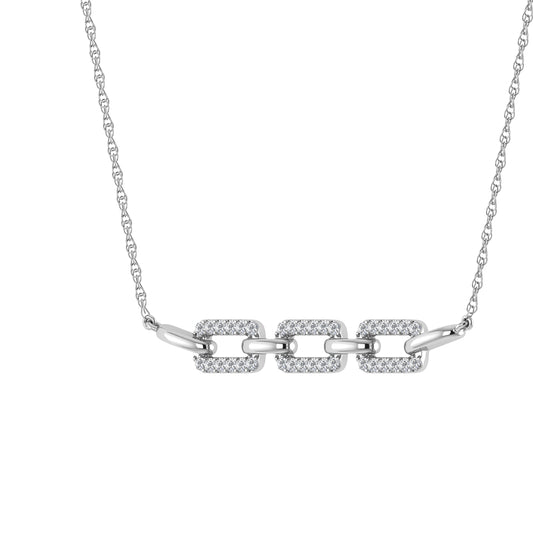 Diamond 1/5 CT Fashion Necklace in 10K White Gold