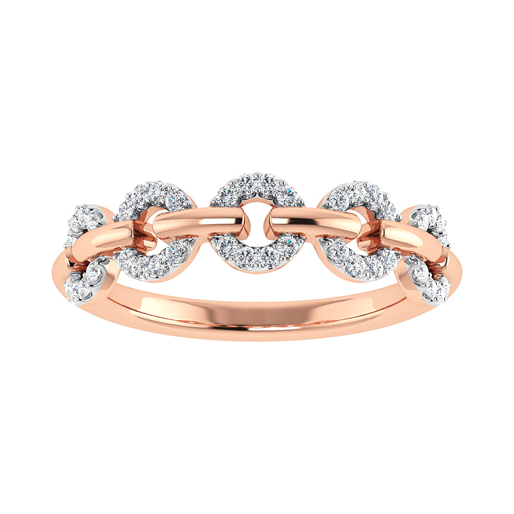 10K Rose Gold 1/6 CT Diamond Fashion Ring