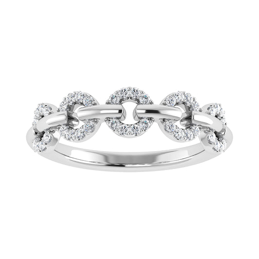 10K White Gold 1/6 CT Diamond Fashion Ring
