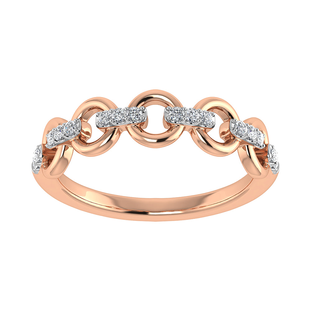 10K Rose Gold 1/10 CT Diamond Fashion Ring