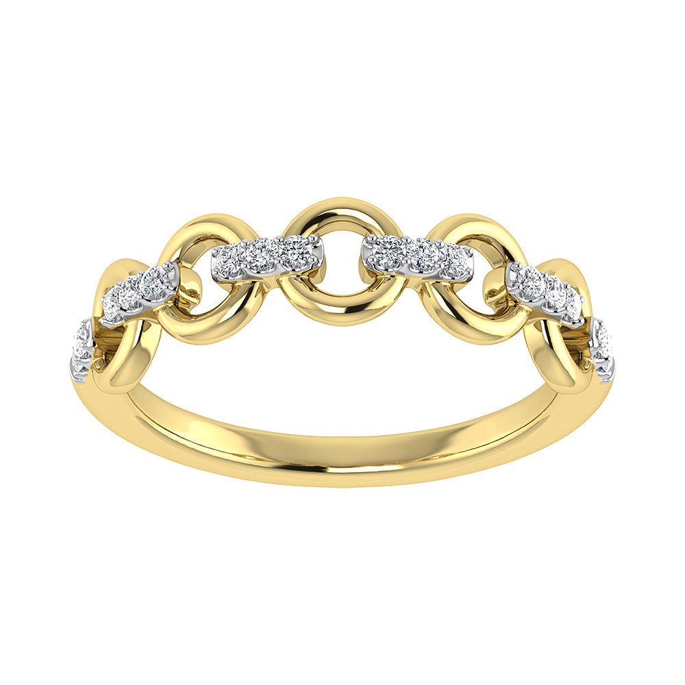 10K Yellow Gold 1/10 CT Diamond Fashion Ring