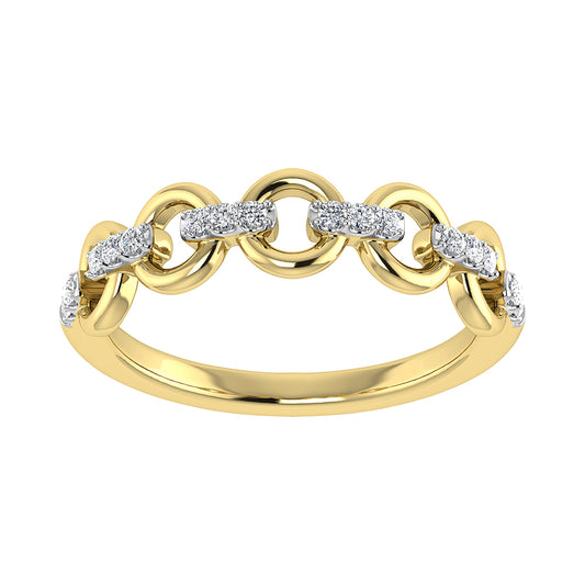 10K Yellow Gold 1/10 CT Diamond Fashion Ring