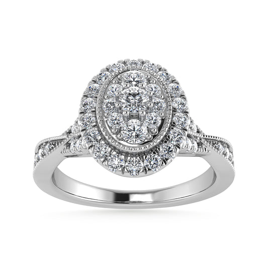 Diamond 1/2 CT Bridal Ring in 10K White Gold
