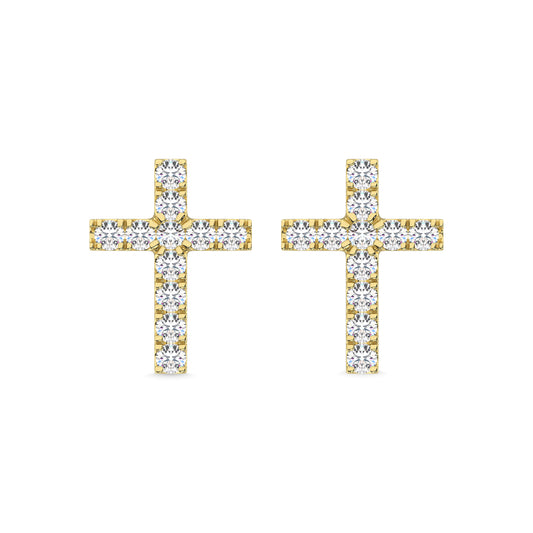 10K Yellow Gold Diamond 1/20 CT Fashion Earrings